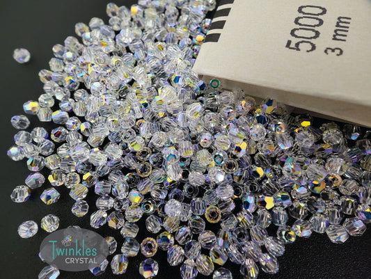 3mm - Swarovski Crystal Round Bead All Sizes #5000 - Crystal AB