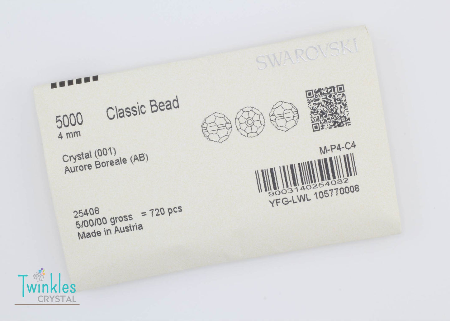 5000-4mm-001AB Swarovski Beads Round Beads Classic Bead