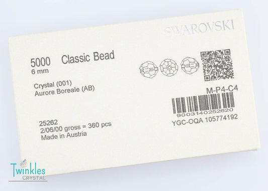 6mm - Swarovski Crystal Round Bead #5000 - Crystal AB