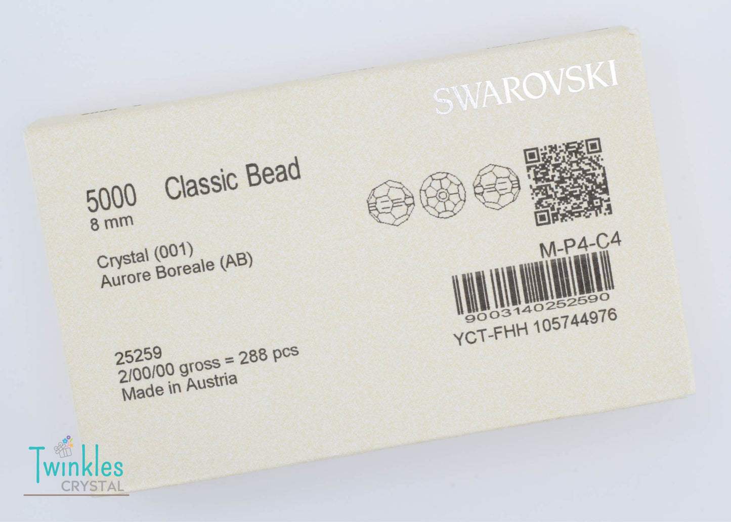 8mm - Swarovski Crystal Round Bead #5000 - Crystal AB