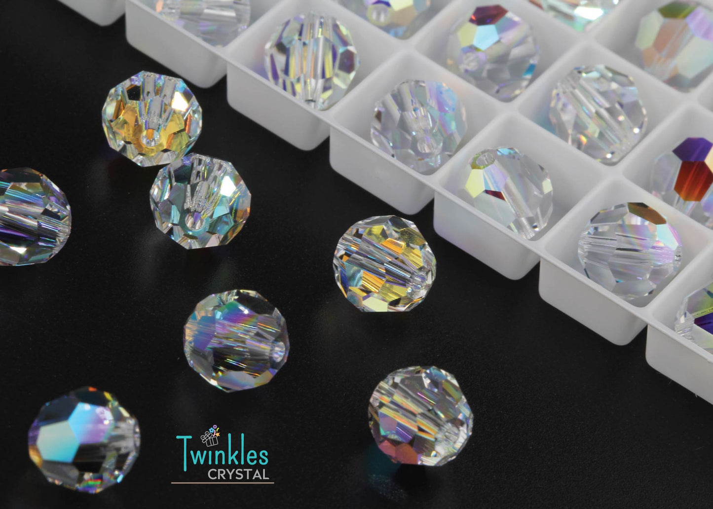 #5000-Crystal AB Swarovski Crystal Round Bead All Sizes