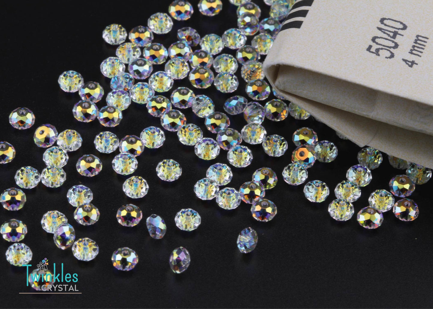 #5040-Crystal AB Swarovski Crystal Rondelle Bead All Size