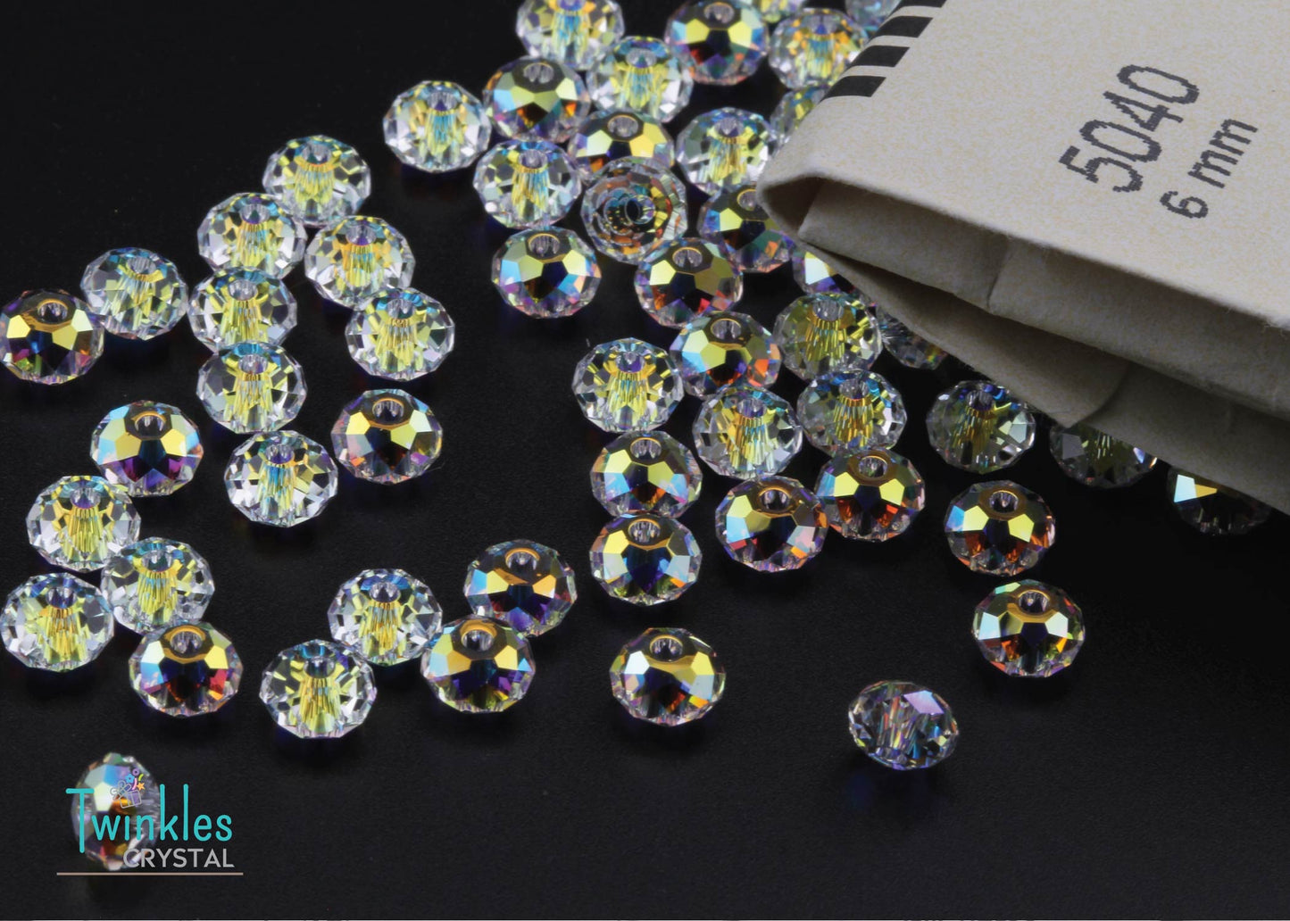 #5040-Crystal AB Swarovski Crystal Rondelle Bead All Size