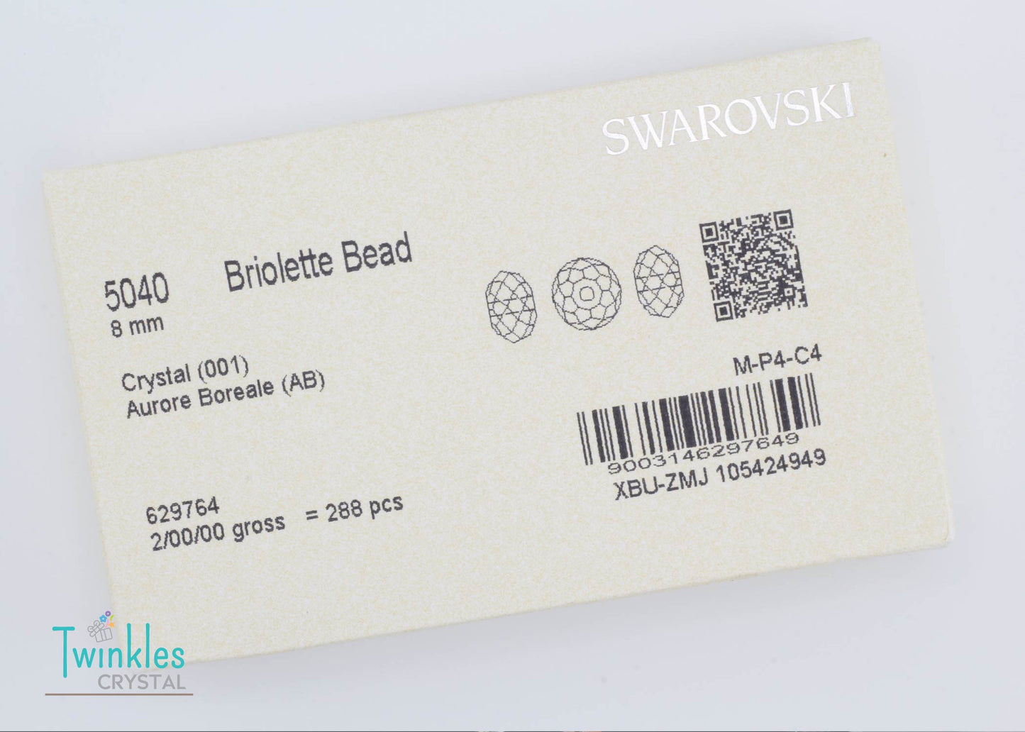 5040-8mm-001AB Swarovski Beads Briolette Beads Rondelle Beads Crystal AB