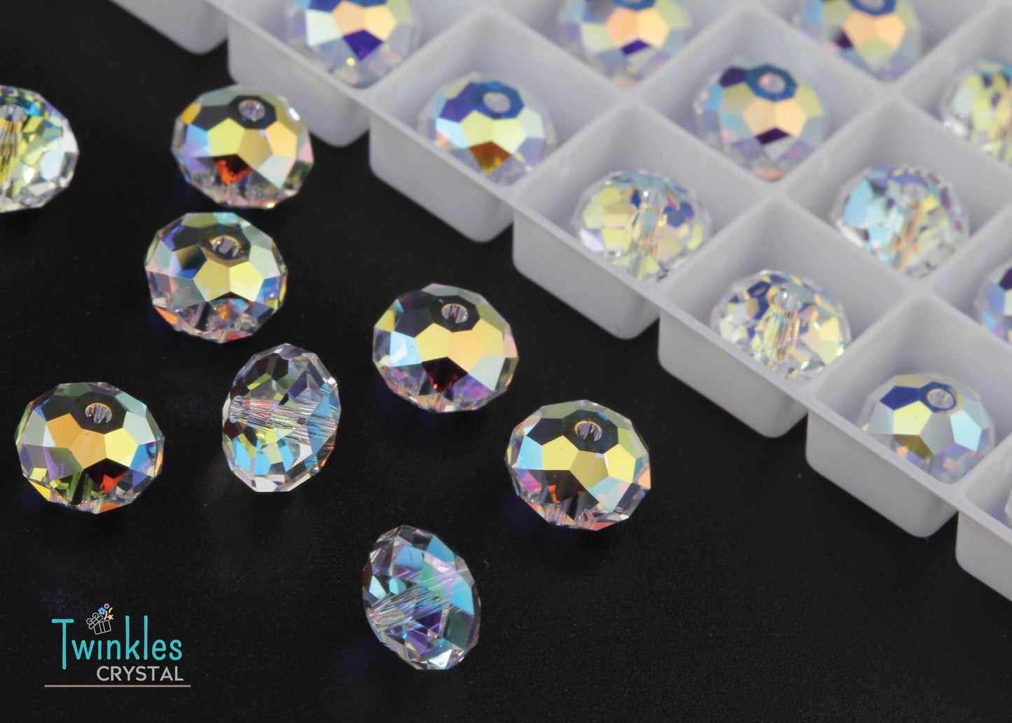 5040-8mm-001AB Swarovski Beads Briolette Beads Rondelle Beads Crystal AB