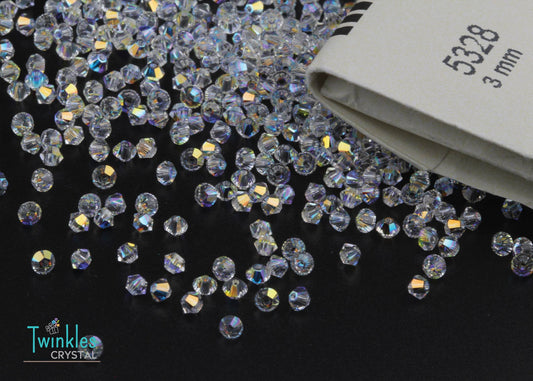 #5328-Crystal AB Swarovski Crystal Xilion Bicone Bead - All Size