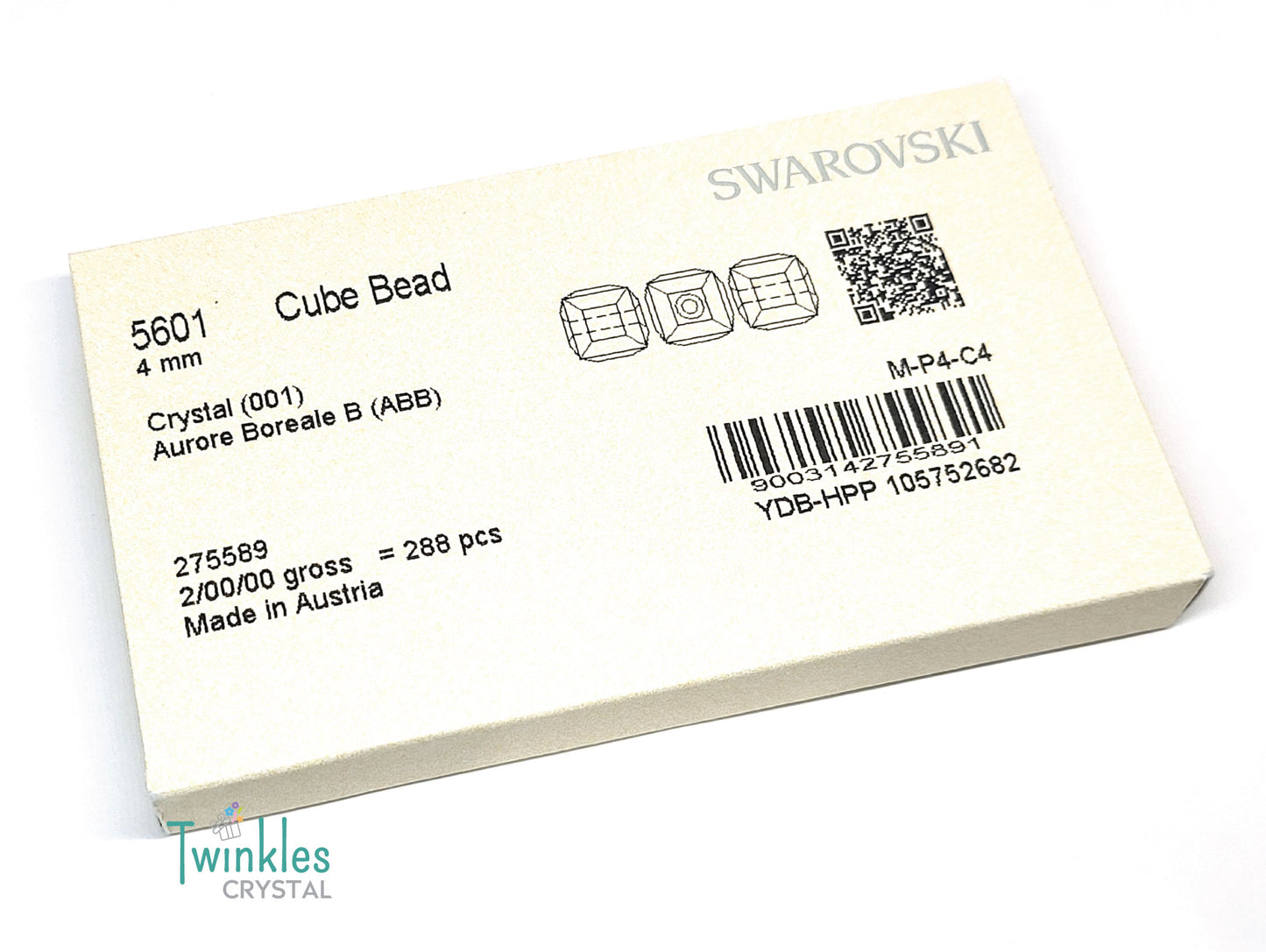 5601-4mm 6mm 8mm 10mm Swarovski Beads Cube Bead - Crystal AB