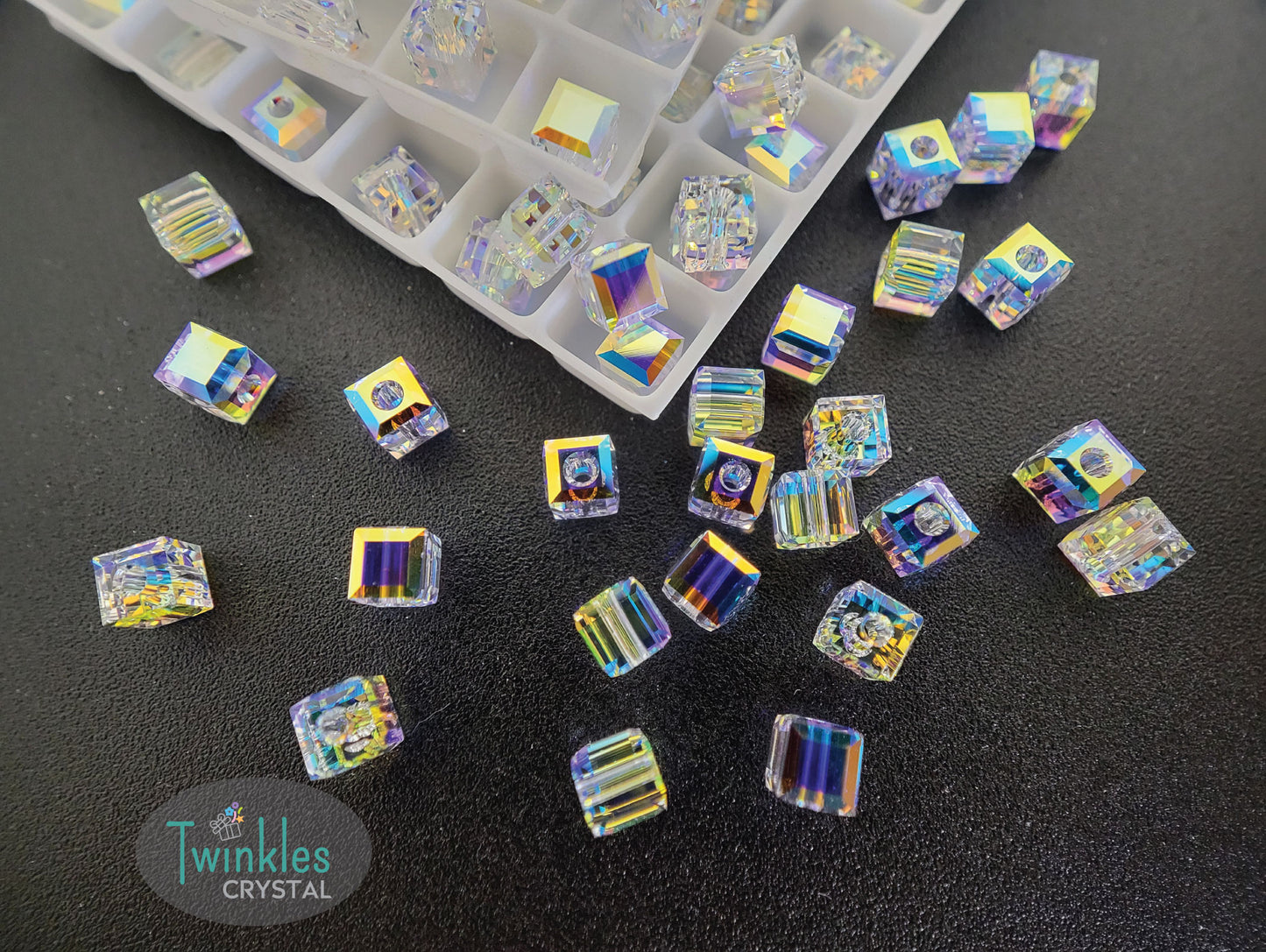 5601-4mm 6mm 8mm 10mm Swarovski Beads Cube Bead - Crystal AB