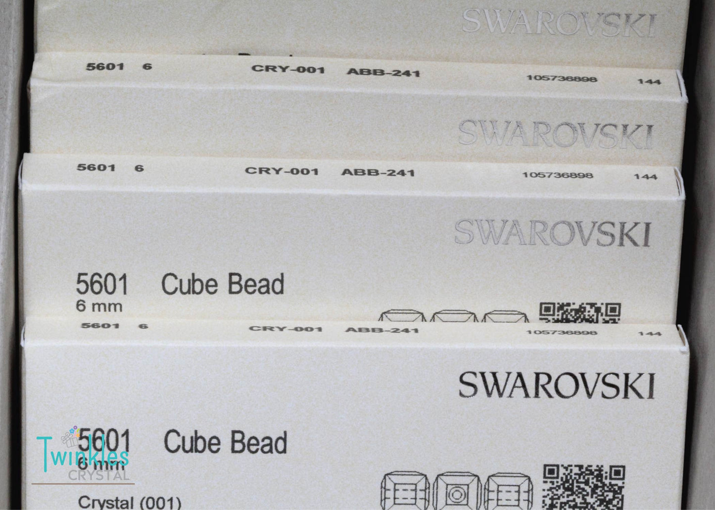 5601-4mm 6mm 8mm 10mm Swarovski Beads Cube Bead - Crystal AB