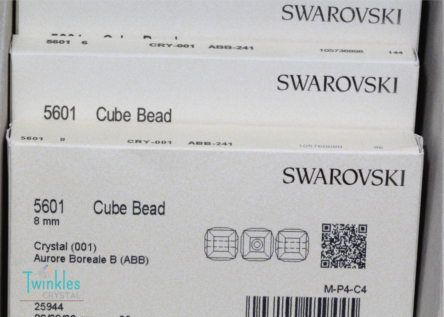 5601-4mm 6mm 8mm 10mm Swarovski Beads Cube Bead - Crystal AB