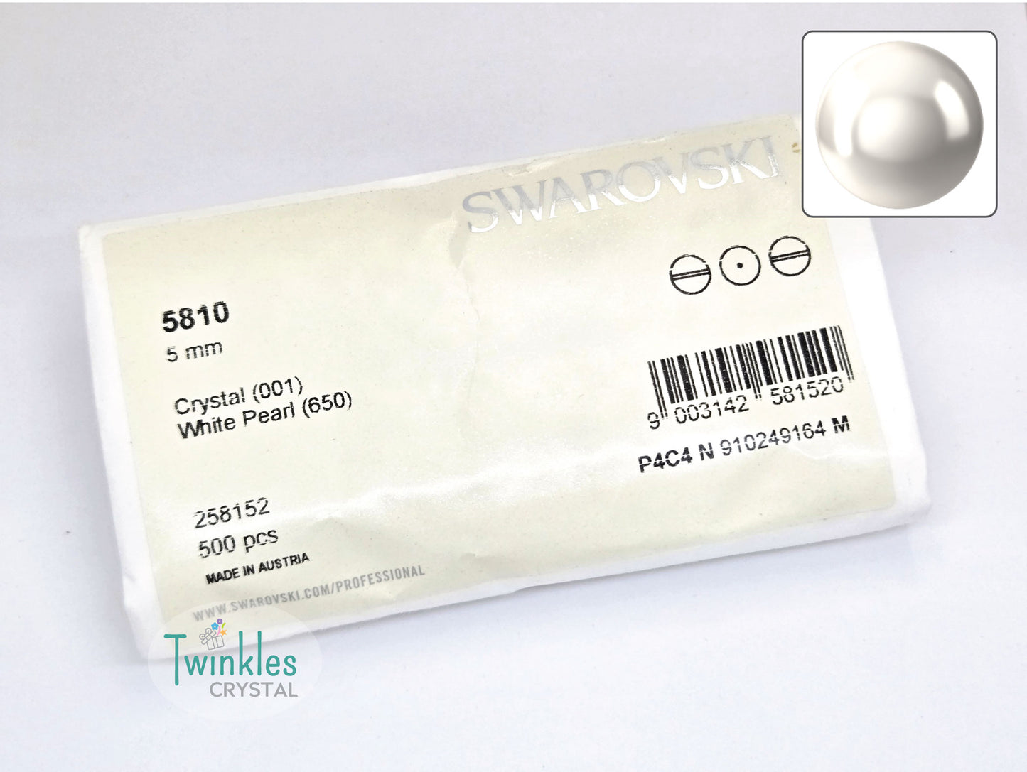 #650 - Swarovski Crystal Pearl - White