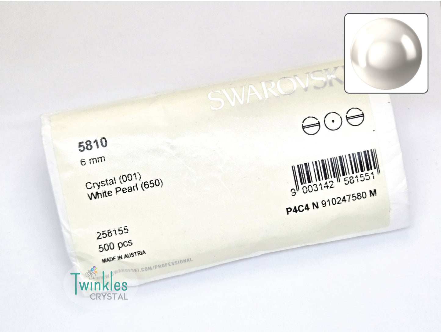 #650 - Swarovski Crystal Pearl - White