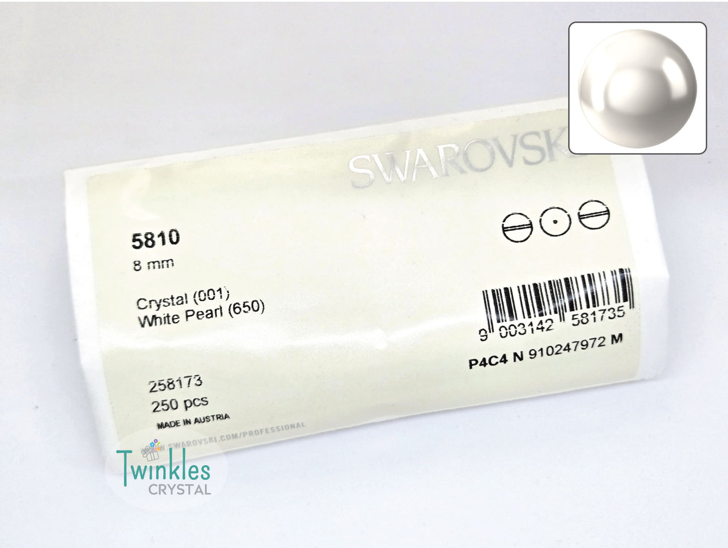 #650 - Swarovski Crystal Pearl - White