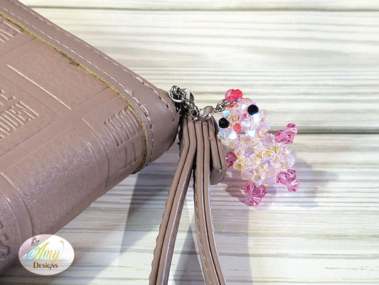 Handmade Crystal Beaded Chick Phone Charm Keychain