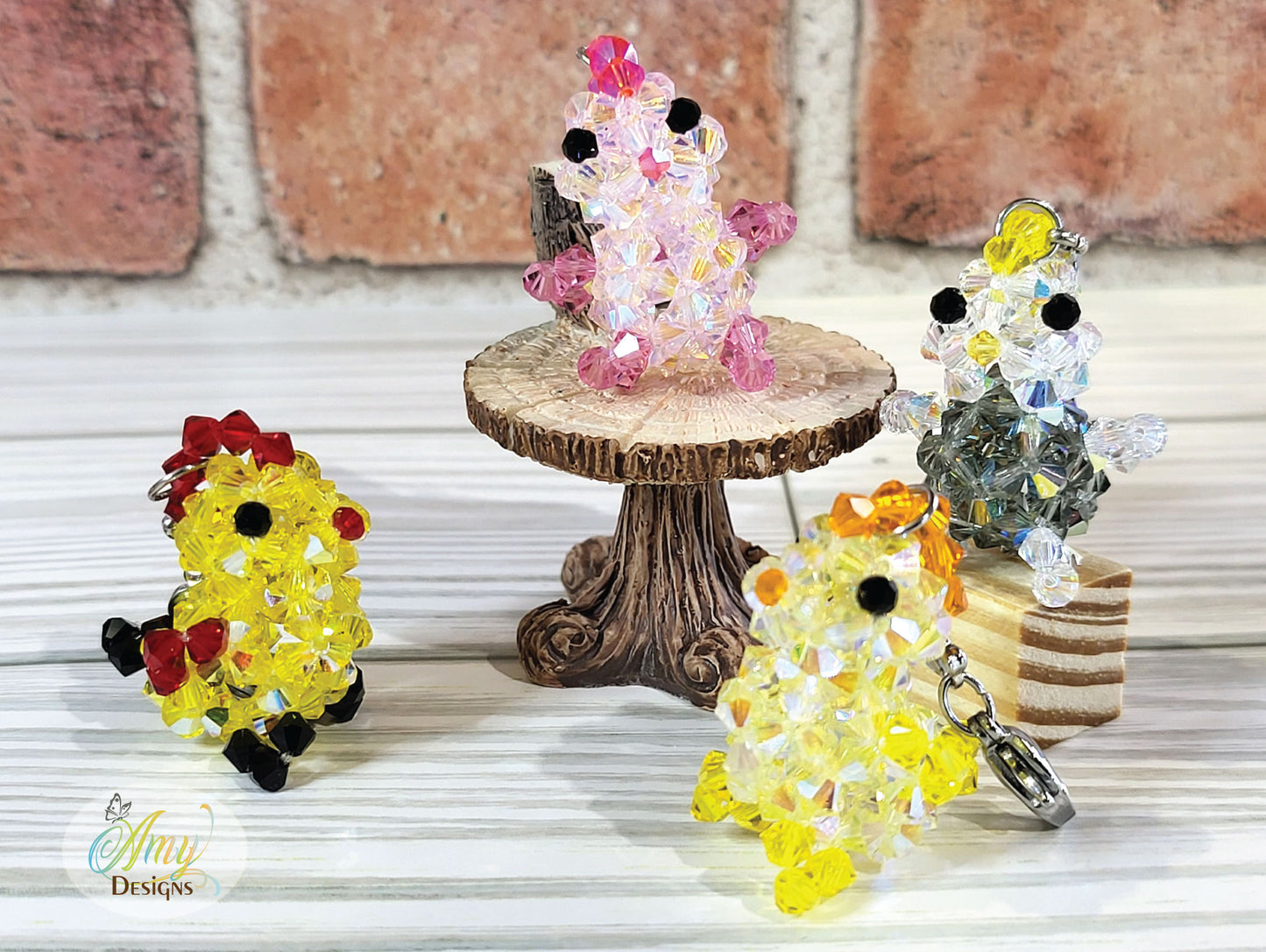 Handmade Crystal Beaded Chick Phone Charm Keychain