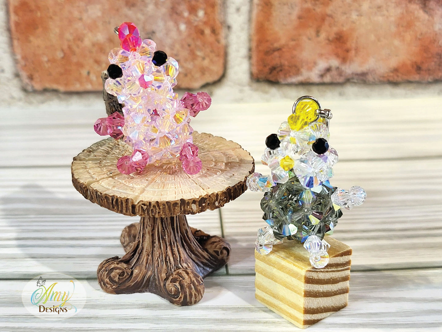 Handmade Crystal Beaded Chick Phone Charm Keychain