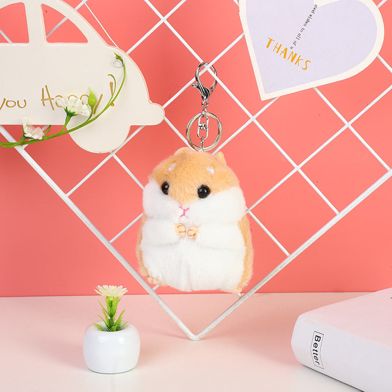 Cute Hamster Plush Keychain – Mini Stuffed Toy Bag Charm & Gift