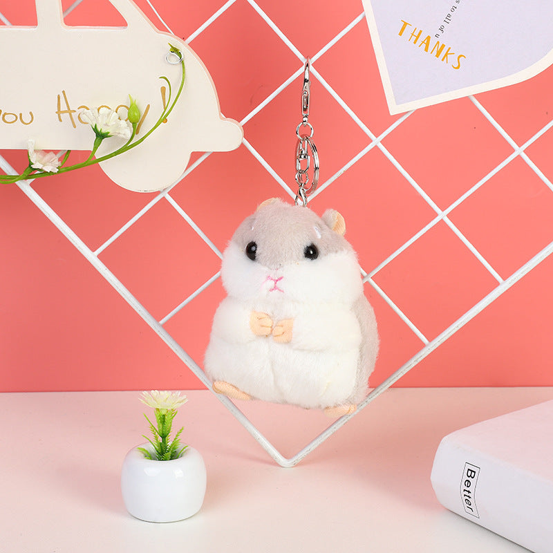 Cute Hamster Plush Keychain – Mini Stuffed Toy Bag Charm & Gift