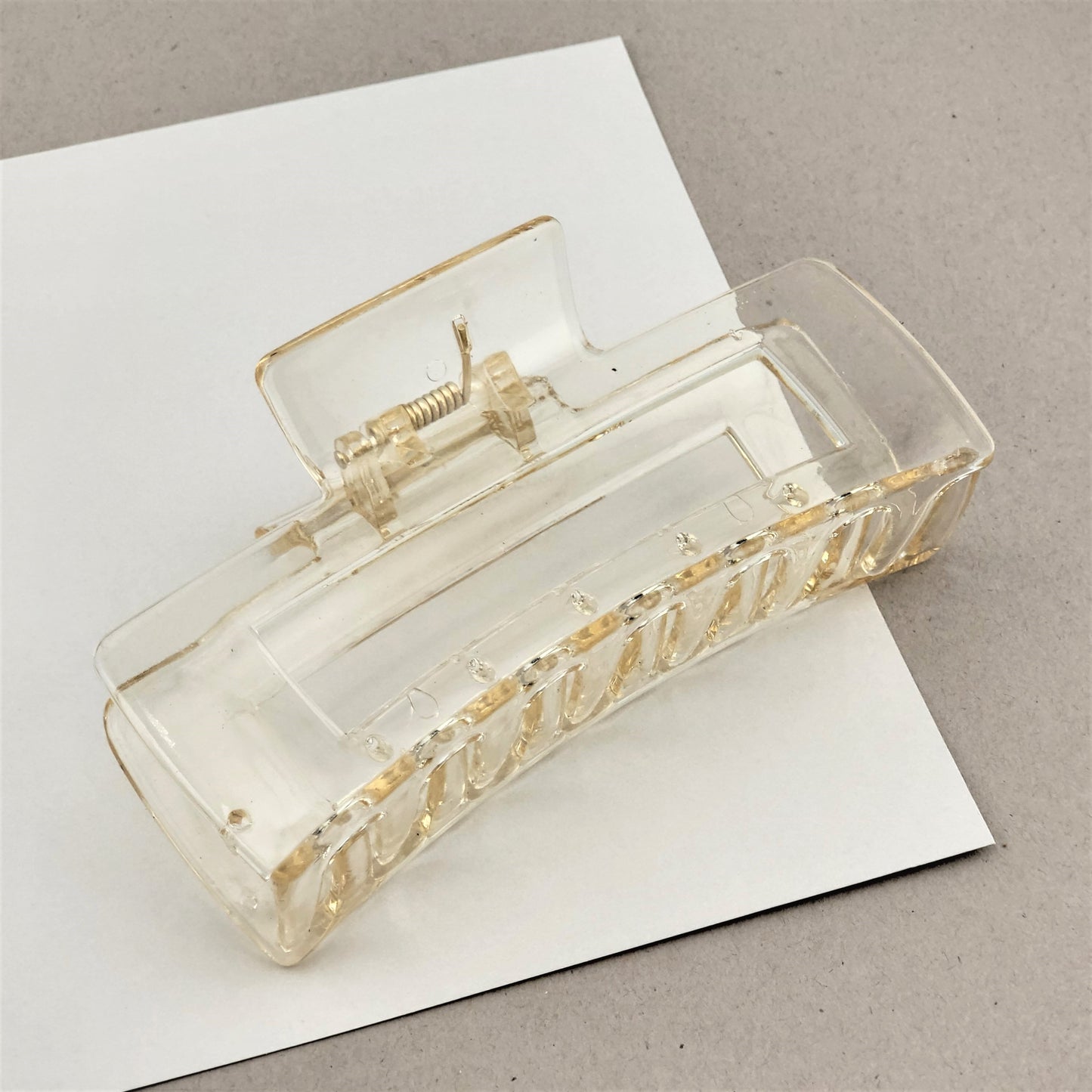 Matte Color Rectangle Thick Plastic Hair Jaw Clip Claw Holder Transparent Color