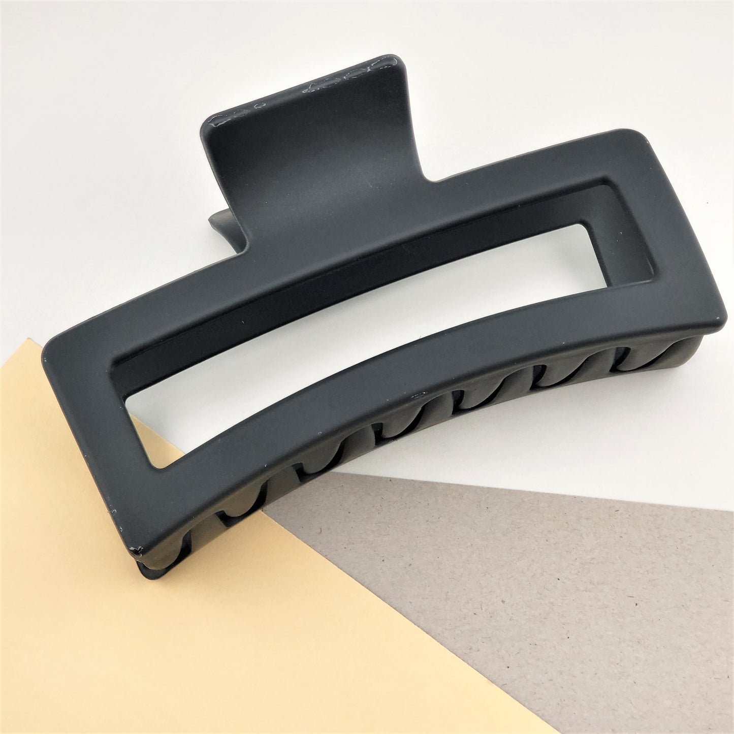 Matte Color Rectangle Thick Plastic Hair Jaw Clip Claw Holder Transparent Color