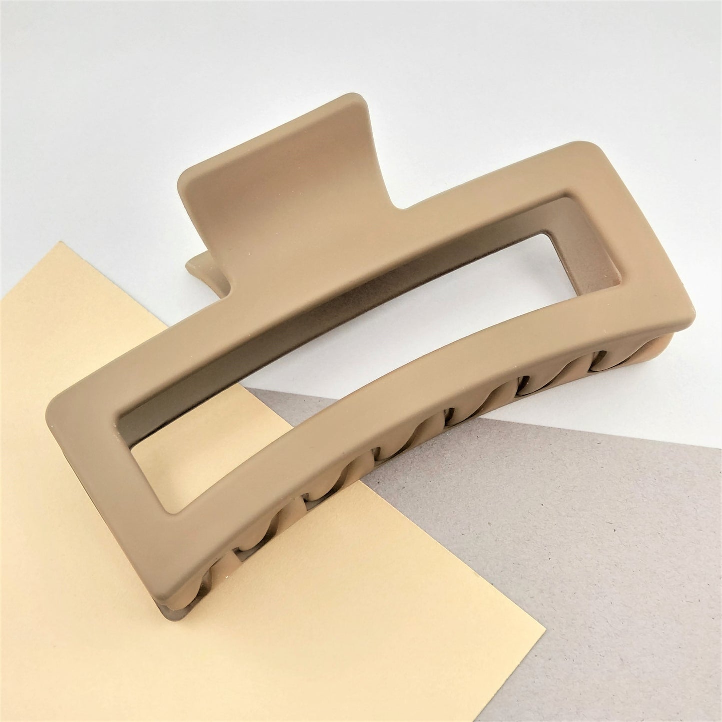 Matte Color Rectangle Thick Plastic Hair Jaw Clip Claw Holder Transparent Color