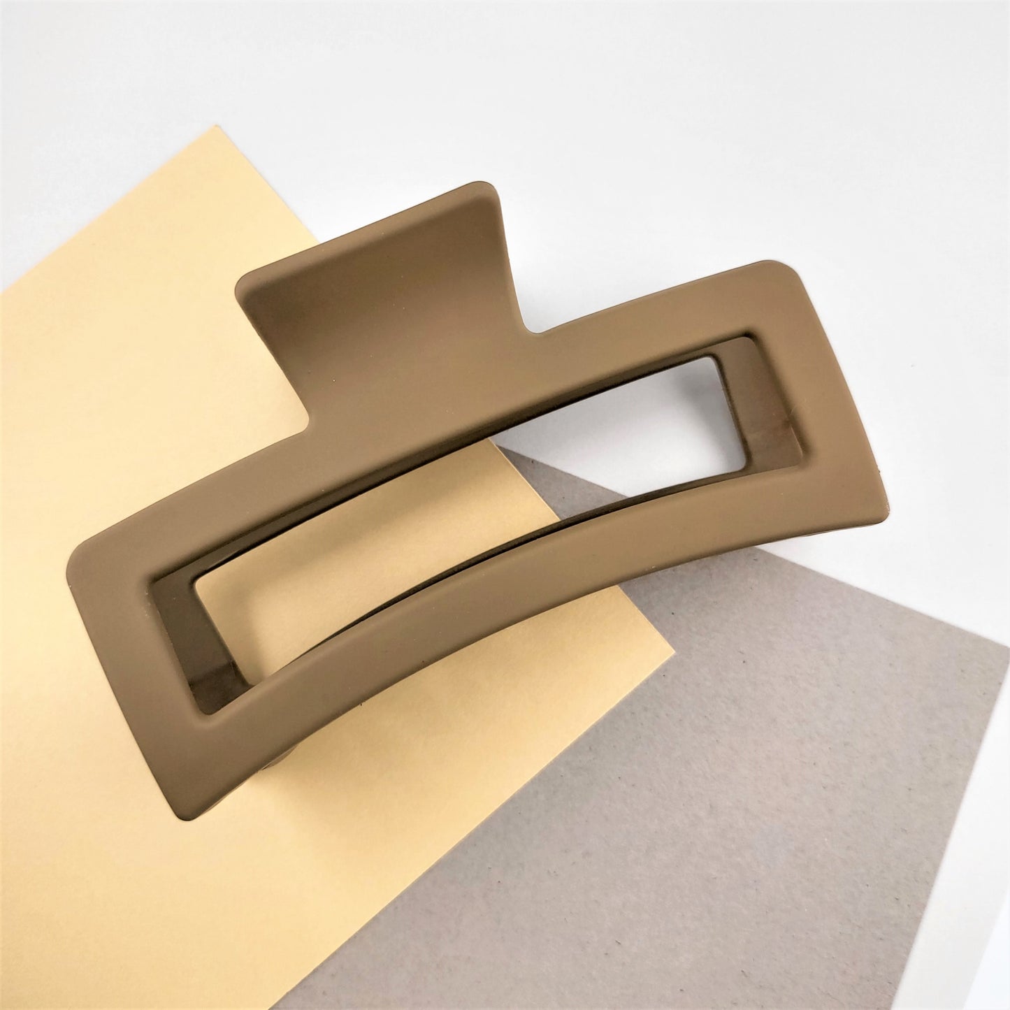 Matte Color Rectangle Thick Plastic Hair Jaw Clip Claw Holder Transparent Color