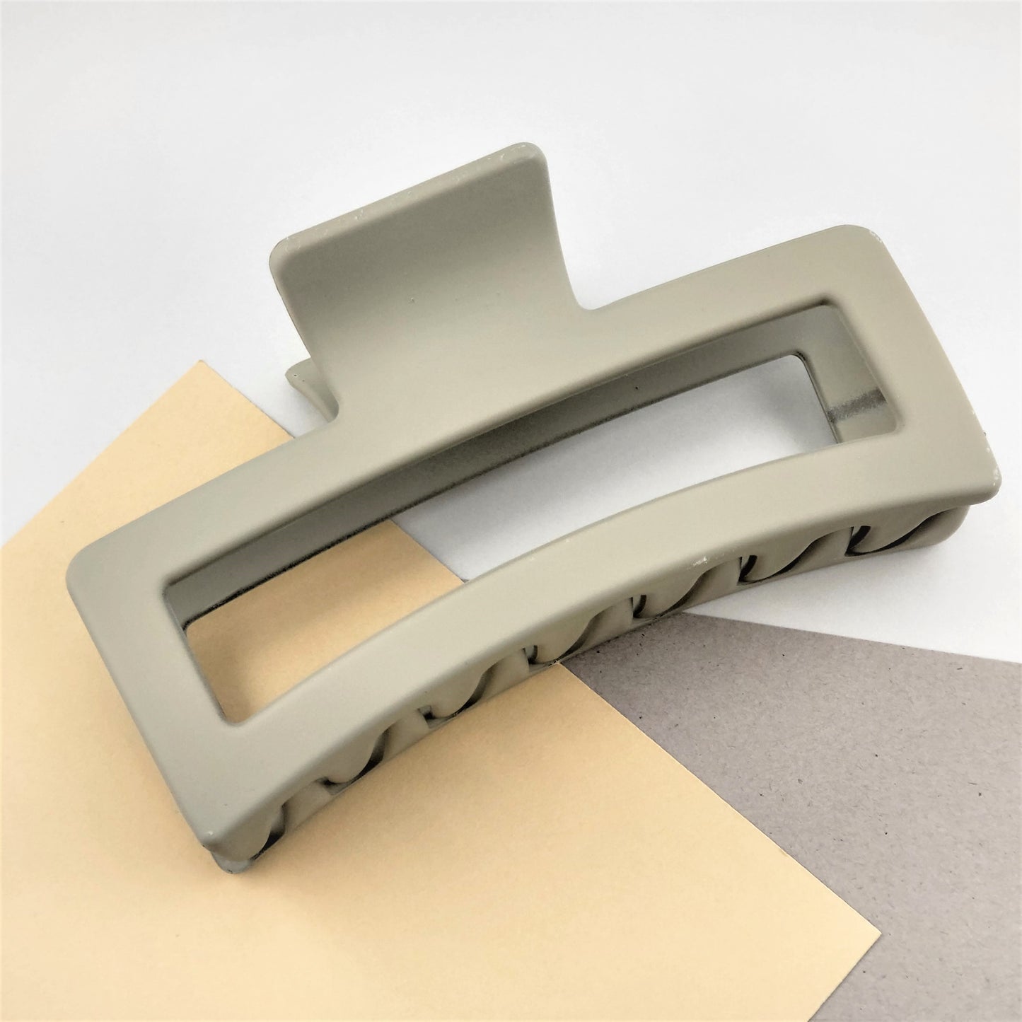 Matte Color Rectangle Thick Plastic Hair Jaw Clip Claw Holder Transparent Color