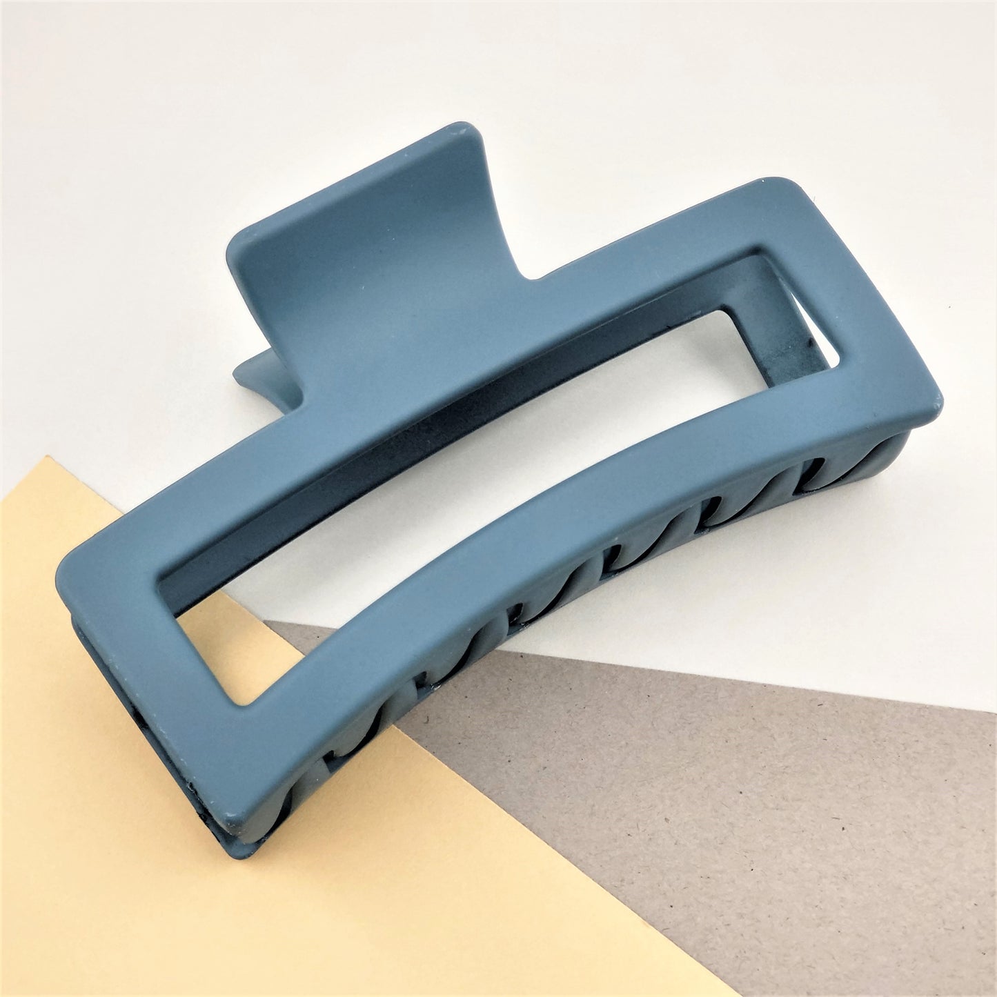 Matte Color Rectangle Thick Plastic Hair Jaw Clip Claw Holder Transparent Color