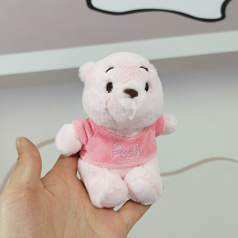 Pink Lying Bear- Sitting Bear Plush Keychain