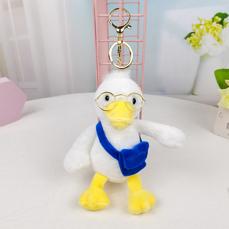 Plush Gentleman Duck Keychain – Stuffed Animal Bag Charm Backpack Pendant