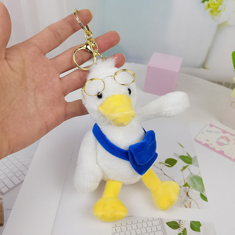 Plush Gentleman Duck Keychain – Stuffed Animal Bag Charm Backpack Pendant