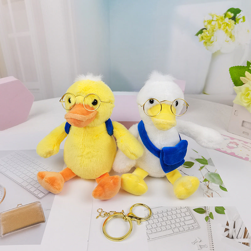 Plush Gentleman Duck Keychain – Stuffed Animal Bag Charm Backpack Pendant