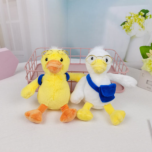 Plush Gentleman Duck Keychain – Stuffed Animal Bag Charm Backpack Pendant