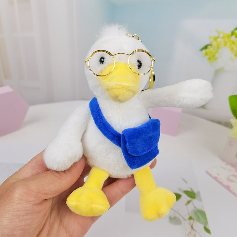 Plush Gentleman Duck Keychain – Stuffed Animal Bag Charm Backpack Pendant