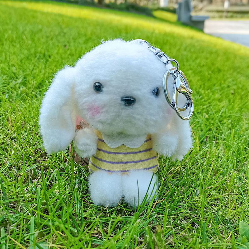 Free Shipping Cute Puppy - Rabbit Plush Keychain Pendant Doll Student Gift Backpack Keychain
