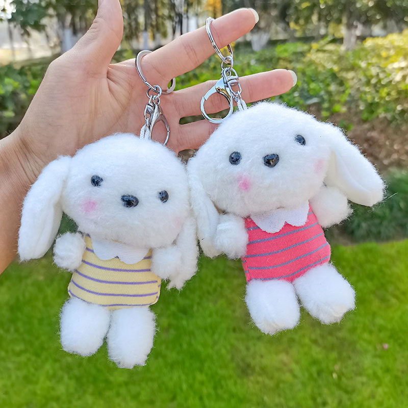Free Shipping Cute Puppy - Rabbit Plush Keychain Pendant Doll Student Gift Backpack Keychain