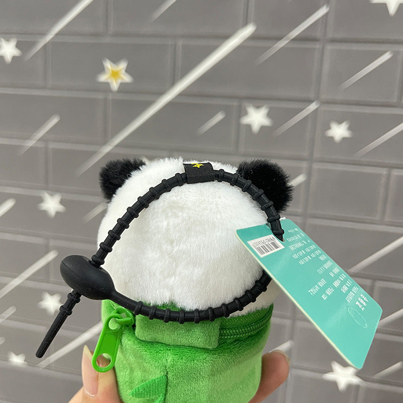 Panda Plush Coin Purse – Mini Storage Bag Keychain Stuffed Animal Backpack Charm