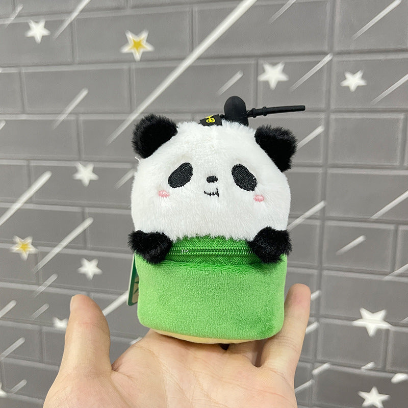 Panda Plush Coin Purse – Mini Storage Bag Keychain Stuffed Animal Backpack Charm