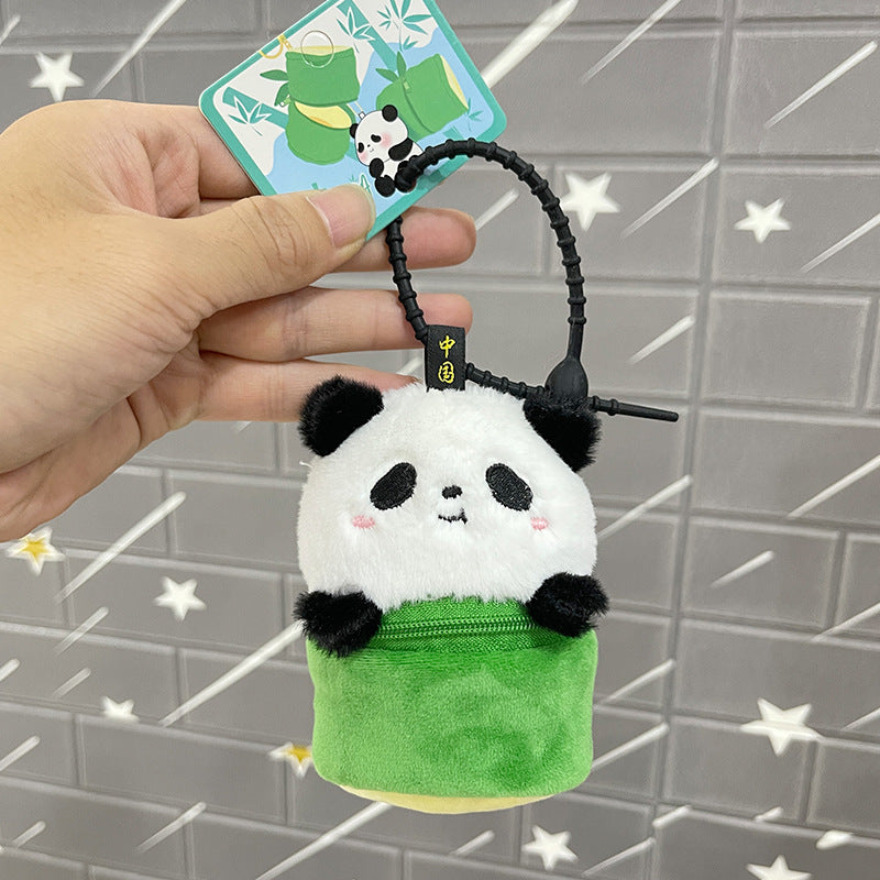 Panda Plush Coin Purse – Mini Storage Bag Keychain Stuffed Animal Backpack Charm