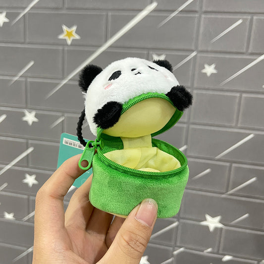Panda Plush Coin Purse – Mini Storage Bag Keychain Stuffed Animal Backpack Charm