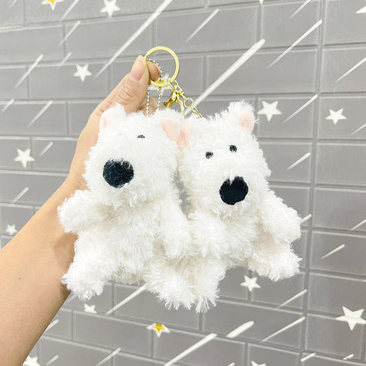 Viral West Highland White Terrier Plush Keychain – Mini Stuffed Dog Toy