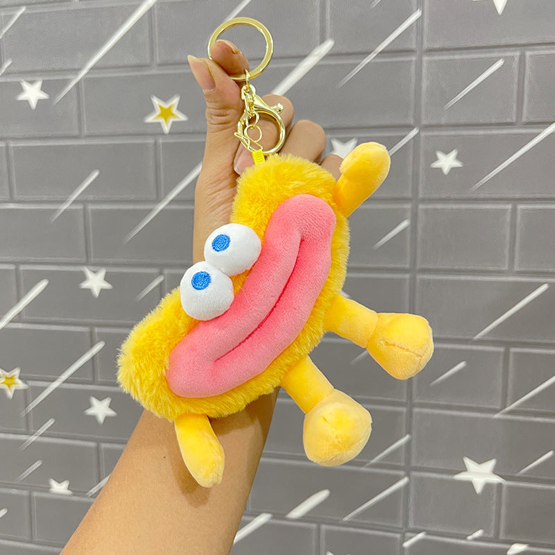 Funny Sausage - Mouth Monster Plush Keychain – Cute Ugly-Cute Stuffed Toy