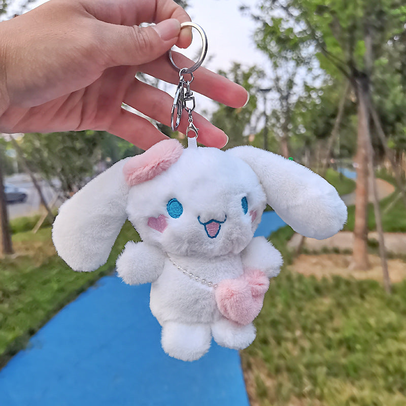 Couple Cinnamon Dog Plus Attract Magnets Keychain