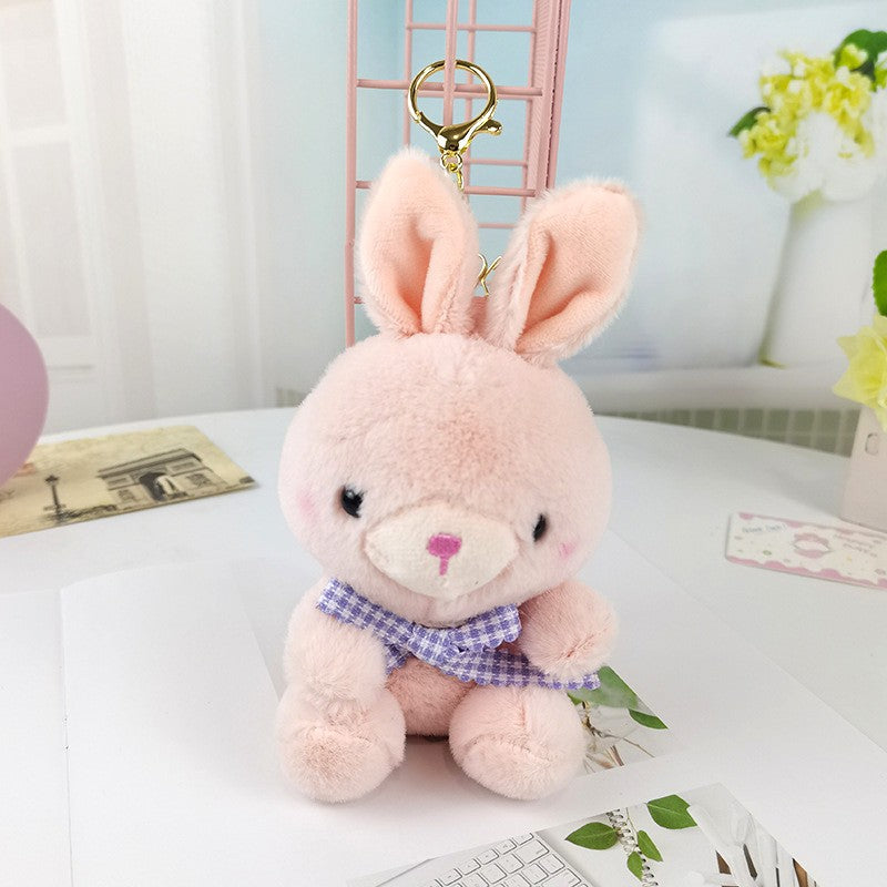 Cute Animal Plush Keychain – Mini Cartoon Bunny & Bear Stuffed Toy