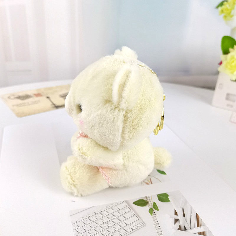 Cute Animal Plush Keychain – Mini Cartoon Bunny & Bear Stuffed Toy