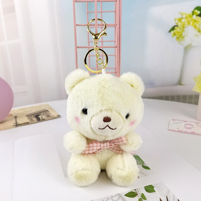Cute Animal Plush Keychain – Mini Cartoon Bunny & Bear Stuffed Toy