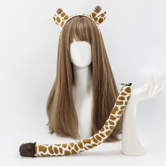 Festival Giraffe Ear Headband and Tail Animal Headband