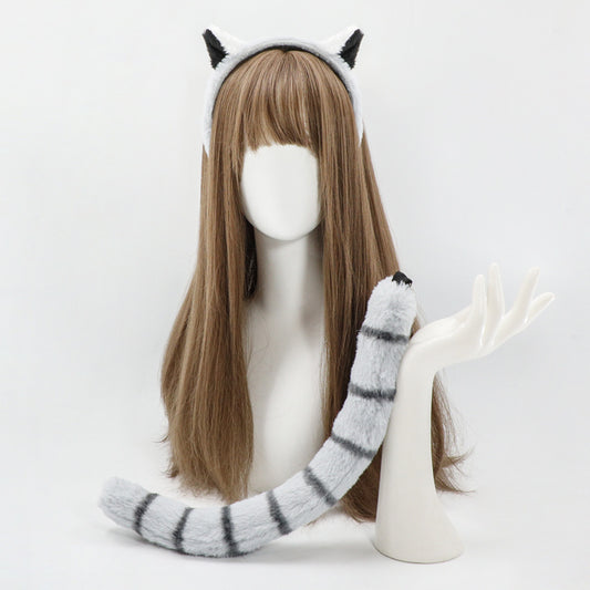 Festival Lemur Ear Headband and Tail Animal Headband