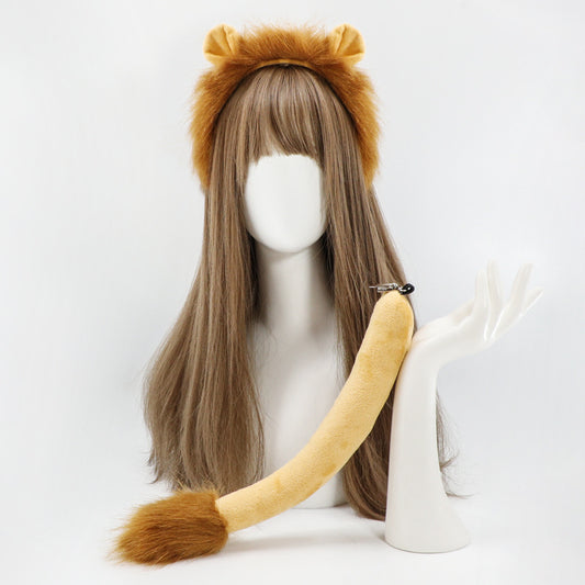 Festival Lion Ear Headband and Tail Animal Headband