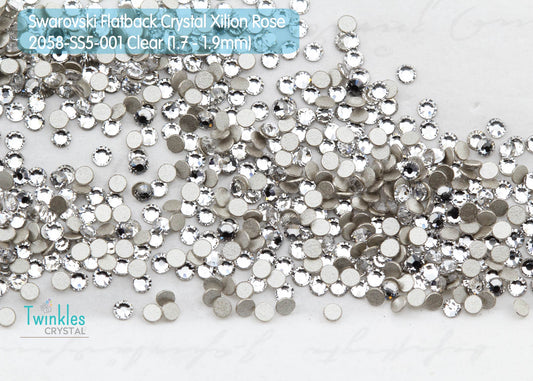 Free Shipping 1.7mm (36-144pcs) Clear - Swarovski Flatback Crystal Foil - 2058-SS5-001F